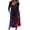 Black, variant on Womens Summer Dresses Patriotic - 3/4 Sleeve Button-Down Mid-Length Lightweight Casual Sundress for July 4th BBQ ,Dark Blue M