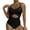 Black, variant on WREESH Womens One Piece Swimsuits Tummy Control Bathing Suit for Women Push Up Swimwear V Neck High Cut Monokini Black
