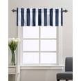 thumbnail image 3 of Curtain Valance for Windows Nautical Navy Blue White Stripes Kitchen Valances Rod Pocket Short Curtains,Simple Geometric Art Window Treatment Panel for Living Room Bathroom Bedroom 42x18in, 3 of 8