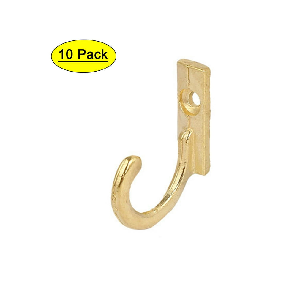 Robe Coat Door Wall Mounted Single Hanger Hook Gold Tone 28mm x 6mm x