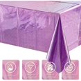 thumbnail image 3 of LAICAIW 8 Pack Iridescent Light Purple Plastic Tablecloths Shiny Disposable Laser Rectangle Table Covers Holographic Foil Tablecloth Iridescent Party Decoration Birthday Bridal Wedding Christmas 54, 3 of 7