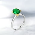 thumbnail image 4 of Gem Stone King 1.50 Ct Green Simulated Emerald 10K White and Yellow Gold Ring Ring (Size 5), 4 of 4