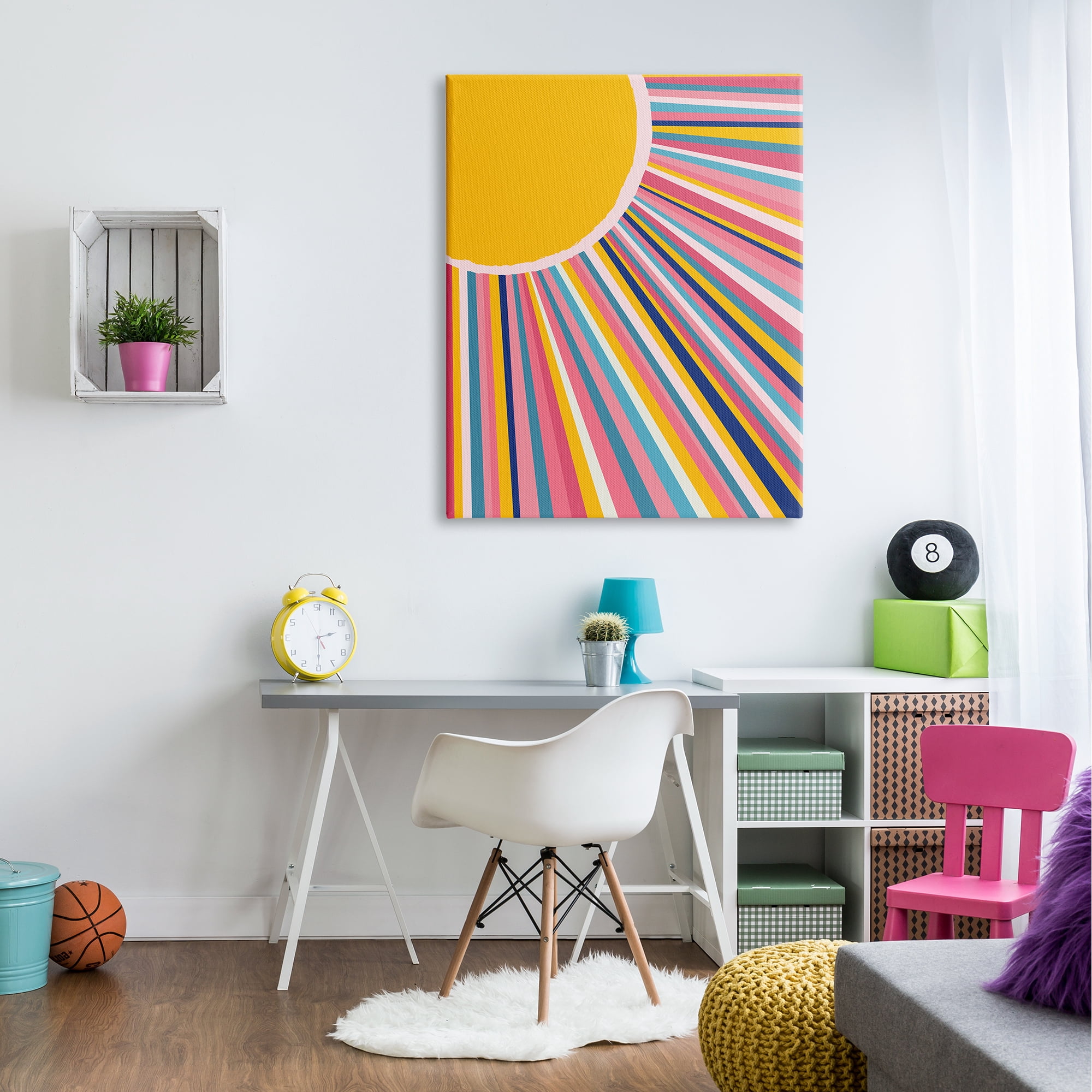 Stupell Industries Bold Iris Sunbeams Geometric Abstract Angular Shapes,36 x 48, Design by Lisa Perry Whitebutton