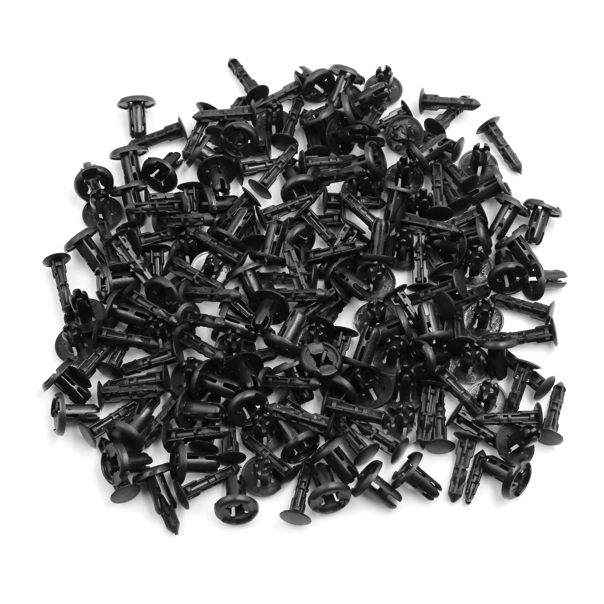 100pcs 8mm Hole Black Car Body Panel Fender Plastic Rivets Fastener