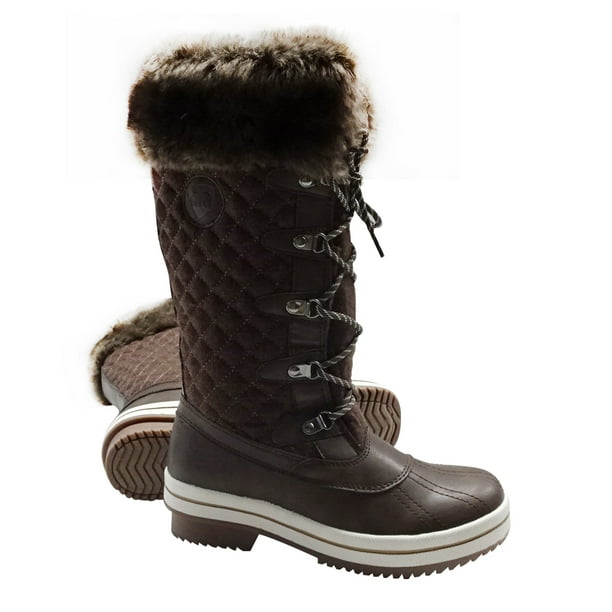 arcticshield women's waterproof insulated memory foam fur snow boots