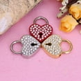 thumbnail image 3 of JUNTEX Vintage Diamonds Heart Lock With Key Mini Love Padlock Metal Wish Lock for Bag Suitcase Luggage Diary Book Jewelry Box, 3 of 14