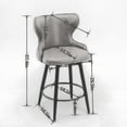 thumbnail image 4 of 180° Swivel Bar Stools Set of 2, Modern Leathaire Fabric Bar Chairs with Wingback and Footrest, Counter Stool with Nailhead Trim and Metal Base, for Kitchen Island Restaurant Pub Counter, Orange, 4 of 7