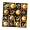 thumbnail image 2 of 16 piezas de adornos navideños de bolas colgantes, manualidades, colgantes, decoraciones navideñas para Acción de y festividades. oro negro, 2 of 8