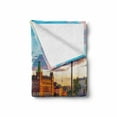thumbnail image 2 of Cityscape Soft Flannel Fleece Blanket, Scandinavian Stockholm Old Town Sweden by Lake Gamla Stan View Autumn Day Scenery, Cozy Plush for Indoor and Outdoor Use, 60" x 80", Multicolor, by Ambesonne, 2 of 6