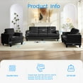 thumbnail image 6 of BALUS Living Room Furniture Sets, Modern Chenille Couch and Loveseat Sets, Oversized Sectional Couch Sets with Deep Seat, Dark Grey, 6 of 7