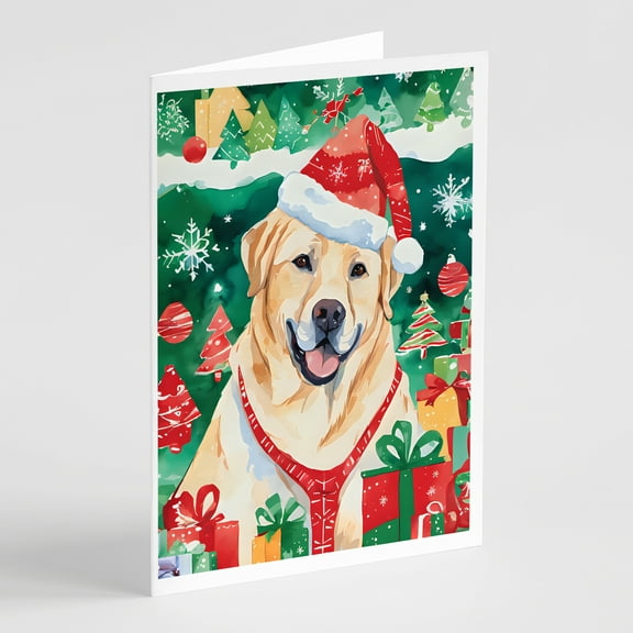 Yellow Labrador Retriever Christmas Greeting Cards Pack of 8 7 in x 5 in