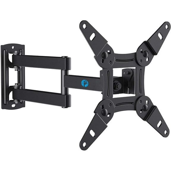 Full Motion TV Monitor Wall Mount Bracket Swivel Tilt Extension Rotation for Echo Show 21/15 and Most 13-42 Inch LED LCD Flat Curved Screen TVs & Monitors, Max VESA 200x200mm up to 44lbs
