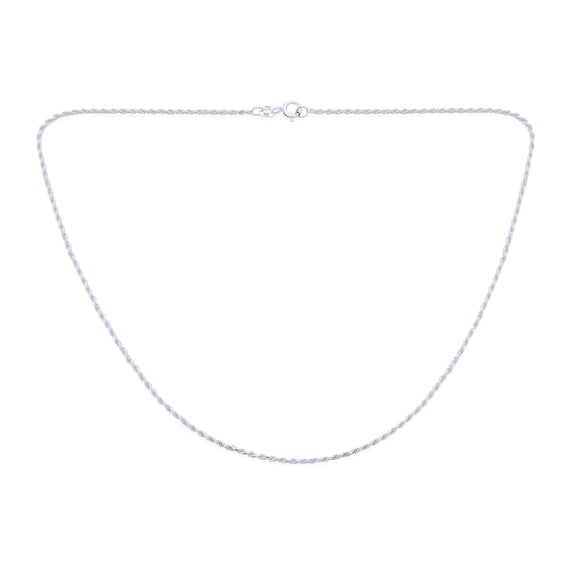 Bling Jewelry Womens Classic Strong 2MM .925 Sterling Silver Cable Rope Chain Necklace 18"