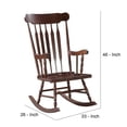Slotted Rocking Chair Rocking Chair with Wooden Frame and Slatted Back, Dark Brown - Walmart.com