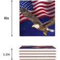thumbnail image 3 of FMSHPON Independence Day American Flag Set of 6 Coaster for Drinks, Absorbent Ceramic Stone Coasters Cup Mat with Cork Base for Home Kitchen Room Coffee Table Bar Decor, 3 of 4