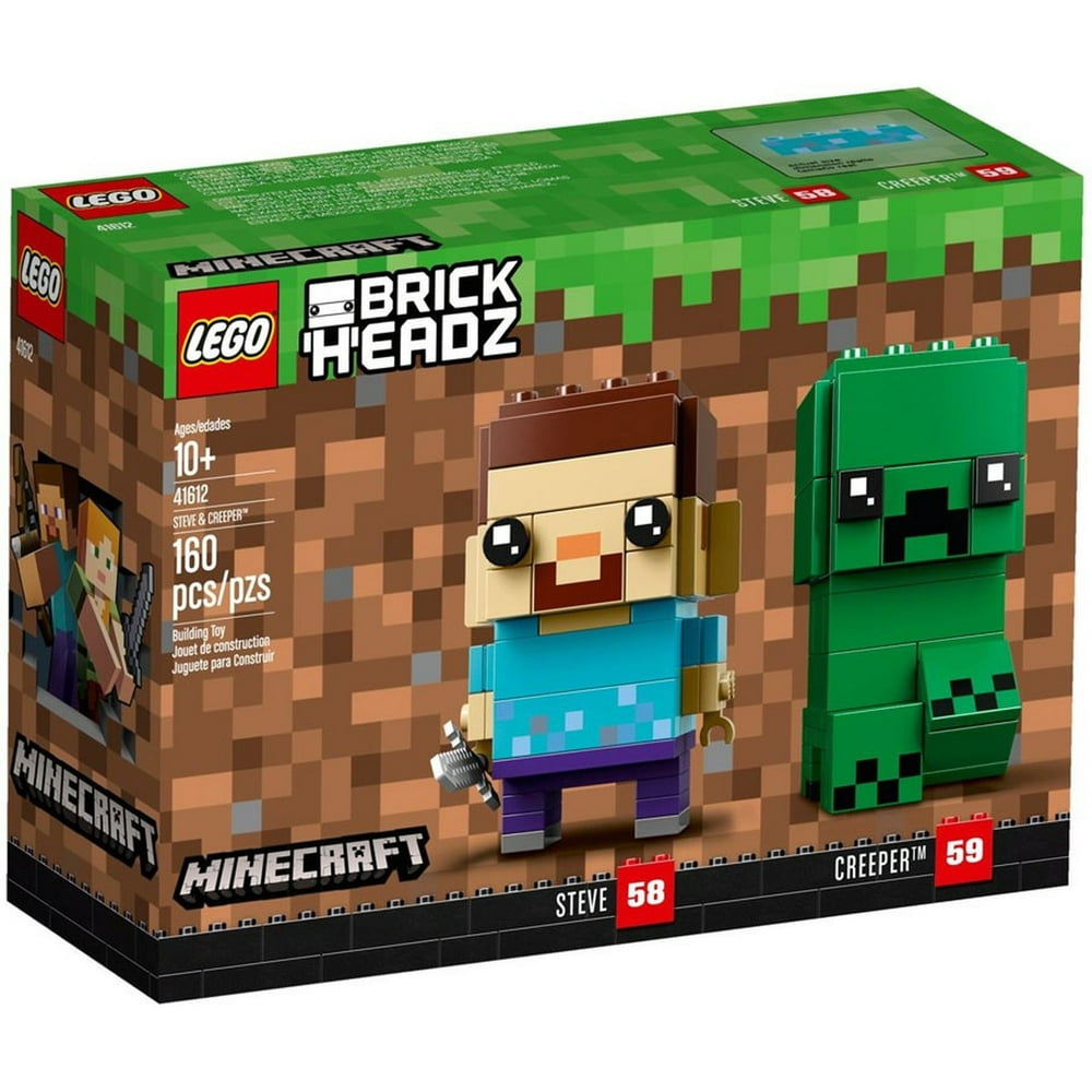 New Lego BrickHeadz Minecraft Steve & Creeper 41612 10+ Building Toy ...