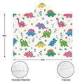 thumbnail image 3 of Wearable Blanket,White Cartoon Dinosaurs Flowers Pattern Hooded Wearable Flannel Blanket for Adults & Teens,Winter Poncho Shawl Wrap Cape Cozy Anti-Pill,50"x60", 3 of 5