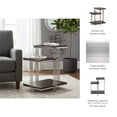 thumbnail image 5 of Modern End Table, Side Table, or Small Night Stand for Home Decor - Metal Three Tier Accent Bedside Table with Wood Top for Small Spaces - Perfect for Home, Bedroom, or Living Room Decor - 24" Brown, 5 of 12