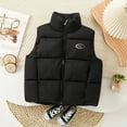 thumbnail image 2 of Gubotare Girls Puffer Vest with Hood Boys Zip Up Puffer Vest Kids Stand Collar Quilted Gilet Sleeveless Jackets Outwear with Pockets Size 9-10 (Black,9-10 Years), 2 of 8