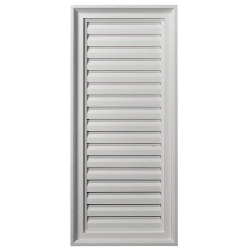Ekena Millwork GVVE16X33F Gable Vent, 16"W x 33"H, Factory Primed White
