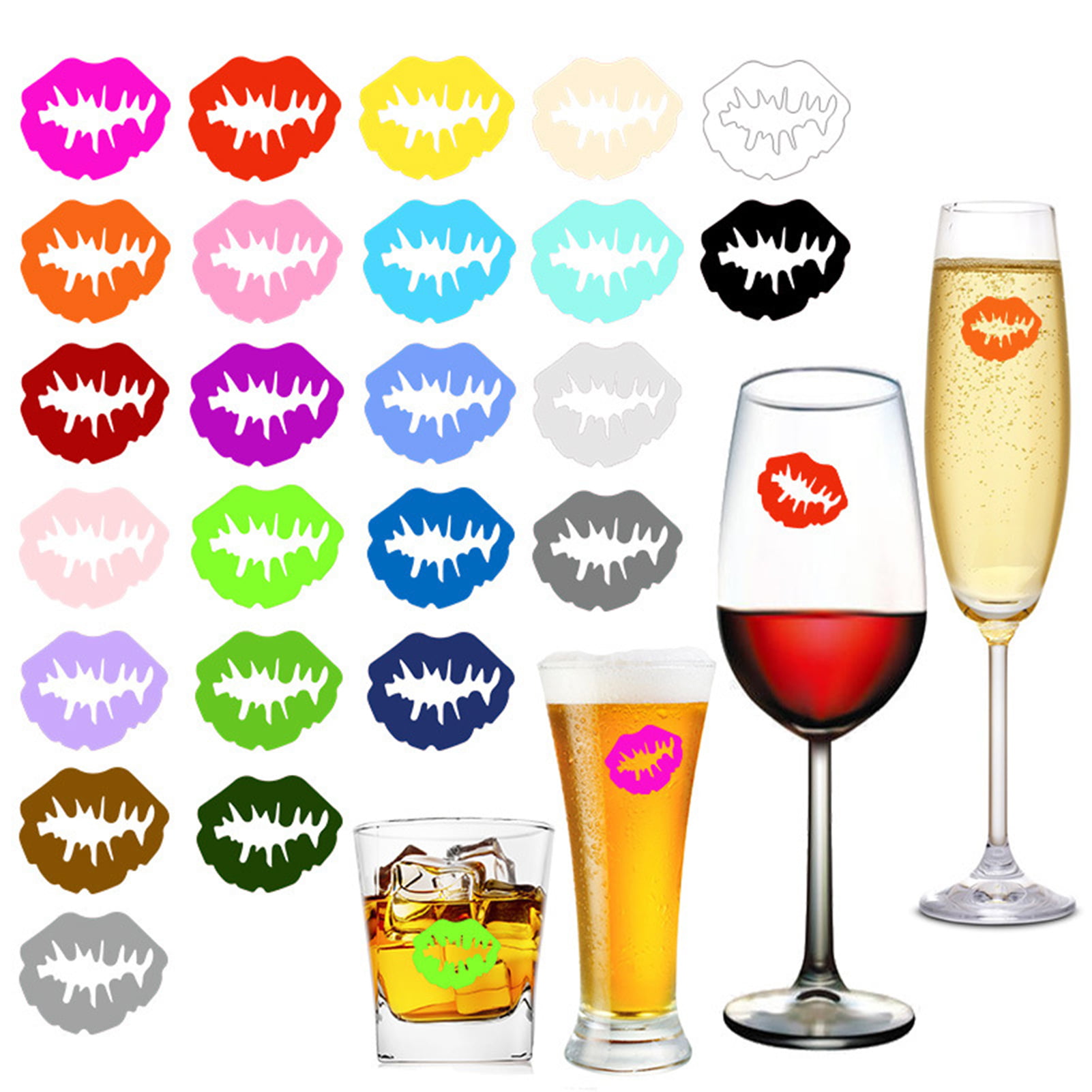 Kiss Music Band party theme wine glass cup charms markers 8 party favors