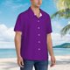 thumbnail image 3 of Balery Purple Camisas hawaianas de manga corta para hombre, camisas playeras de corte holgado, camisas de vacaciones con botones,3X-Large, 3 of 7