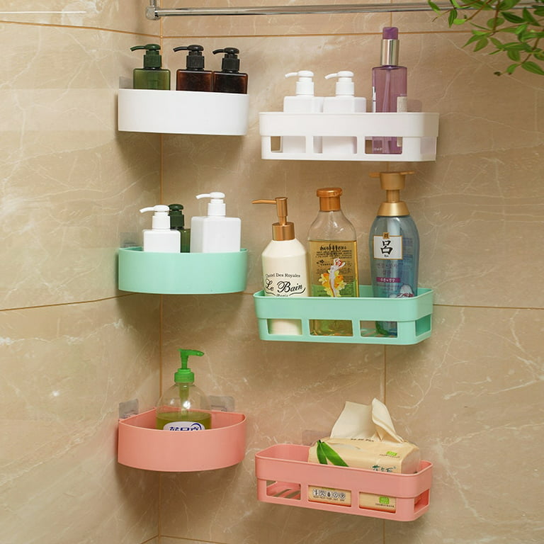 Adhesive Plastic Shower Caddy, for Angle and Straight Wall