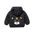 thumbnail image 4 of Spazoro Toddler Girls Hooded Puffer Jacket, Zip Up Animal Print Long Sleeve Soft Lightweight Warm Winter Outerwear for Little Girls Black Size 5-6, 4 of 9