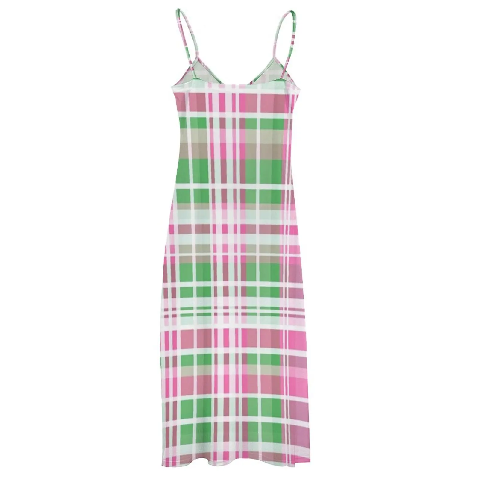 Pink and Green Preppy Plaid Sleeveless Dress clothes for woman prom dresses  2025 beach dress Dress - Walmart.com