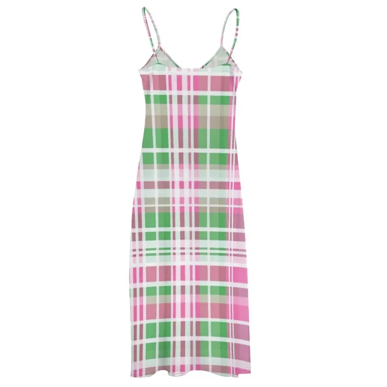 Pink and Green Preppy Plaid Sleeveless Dress clothes for woman prom dresses  2025 beach dress Dress - Walmart.com