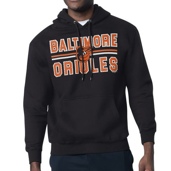 Men's Starter Black Baltimore Orioles Team Mesh Print Graphic Pullover Hoodie