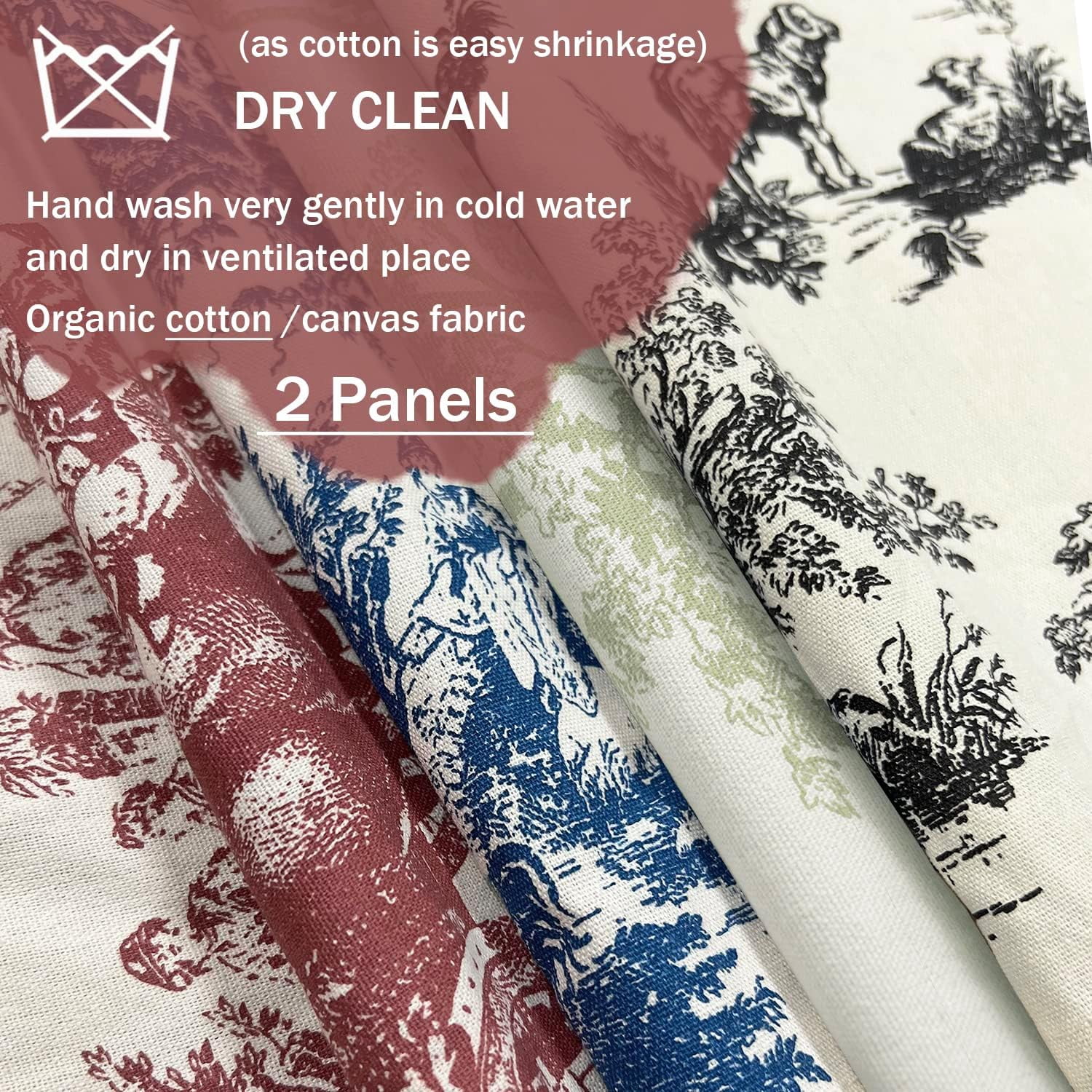 Sage Green Curtains 84 Inch Length for Living Room 2 Panels Set Spring Country Scenic Design Toile Floral Print Pattern Darkening Light Filtering Window Drapes for Bedroom Dining Room,84 Inches Long