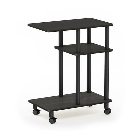 18134EX-BK Turn-N-Tube U Shape Sofa Side Table with Casters, Espresso & Black - 19.69 x 22.36 x 11.61 in.