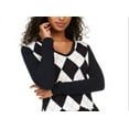 thumbnail image 2 of Tommy Hilfiger Women's Colorblocked Argyle Sweater Blue Size Small, 2 of 3