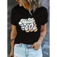 thumbnail image 1 of Stylish Plus Size Casual Tee - Women's Plus Size Short Sleeve Round Neck Medium Stretch Slogan Print T-shirt for Everyday Wear Tee For Adult, Men, Women, Teen, Teenager, Adolescent, Youth, 1 of 5