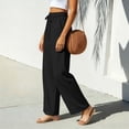 thumbnail image 5 of SROBPTY Fall Winter Plus Size Womens Pants Solid Drawstring High Waist Wide-Leg Bottoms with Pocket, 5 of 5