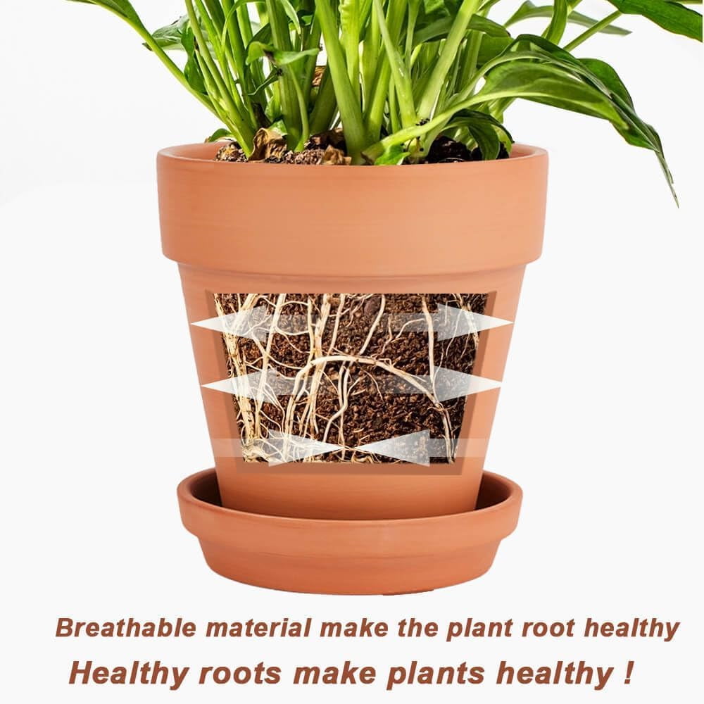 vensovo 6 Inch Terracotta & Clay Pots for Plant with Saucer - 4 Pack Medium Terra Cotta Planter with Drainage Hole, Flowerpot for Indoor Outdoor Plants, Crafts, Wedding Favor