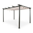 thumbnail image 3 of Ulax Furniture 10'x 13' Outdoor Aluminum Pergola with Retractable Canopy, Beige, 3 of 7