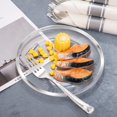 thumbnail image 6 of LIYH 210 Pcs Rolled Plastic Silverware Dinnerware Sets - Clear Disposable Heavyduty Plastic Disposable Plates for Wedding Party Silver Rimmed Cups 30 Guests, 6 of 8