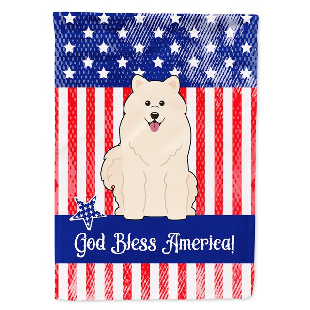 Caroline's Treasures BB3025GF Patriotic USA Samoyedo Banderas para exteriores tamaño jardín, multicolor Caroline's Treasures BB3025GF