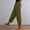 Blackish Green, variant on Wide Leg Pants Woman Casual Slub Cotton Short Stacked V Hem Loose Fit Straight Leg Trousers Flowy Pants