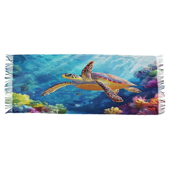 BZSMCE Women Scarf Turtles Plainting Simple Pattern Soft Warm Long Large Scarves