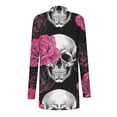thumbnail image 5 of Abrigo estampado a la moda para mujer, cárdigan de manga larga, blusa informal holgada, Tops Pompotops qwe21009, 5 of 5