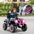 thumbnail image 3 of OLAKIDS 2 Seater 24V Ride on Car, 4WD Kids ATV Quad with Remote Control, LED Lights, Power Display, Bluetooth, Spring Suspension, Electric 4 Wheeler for Boys Girls Aged 3+ Years, 3 of 8