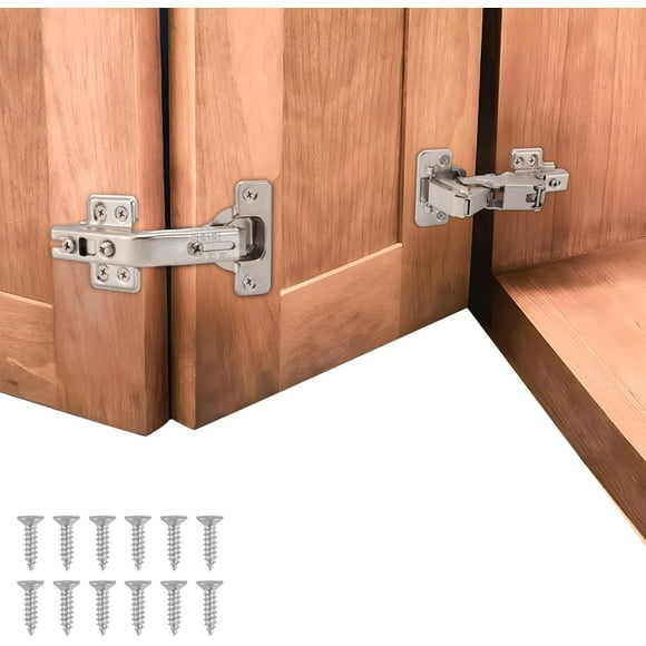 165° & 135° Soft Close Cabinet Hinges for Lazy Susan Bifold Doors, Concealed European Hinges, Full Overlay, Adjustable Hinge, 2 x 165° + 2 x 135° Hinges for Pie Cut Corner Cabinets