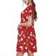 thumbnail image 2 of Disketp Christmas Santa Cartoon Snowman A para Vestido de Manga Corta para Mujeres, Vestidos de Verano para Mujeres, Casual y Holgado para la Playa, 2 of 6