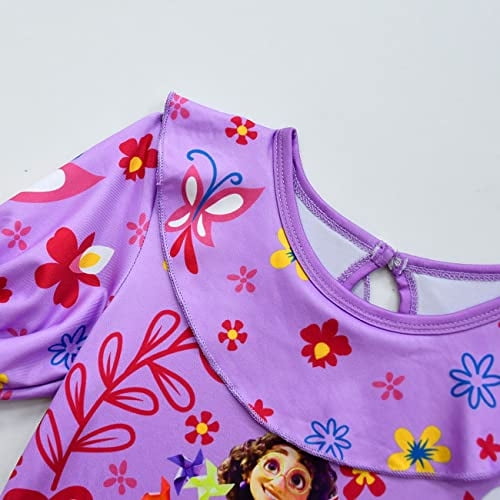 Vowdicua Mirabel Disfraz Para Niña Isabella Fantástico Vestido De Verano Púrpura 110 Mirab Vowdicua Vowdicua