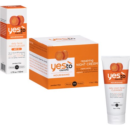 Yes to Carrots Nourishing Facial Care 3-Step Regimen PLUS 2 FREE Bonus Lip balms (Value $5.94)