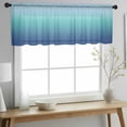 thumbnail image 2 of Teal Blue Ombre Valance Curtains for Kitchen/Living Room/Bathroom/Bedroom Window, Rod Pocket Small Topper Half Short Window Curtains Voile Sheer Scarf, Modern Abstract Art Gradient Aesthetics 60"x18", 2 of 8