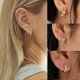 thumbnail image 3 of Women's gold earrings Fashion gold stud earrings Small gold hoop earrings set Everyday ear bone earrings, 3 of 4